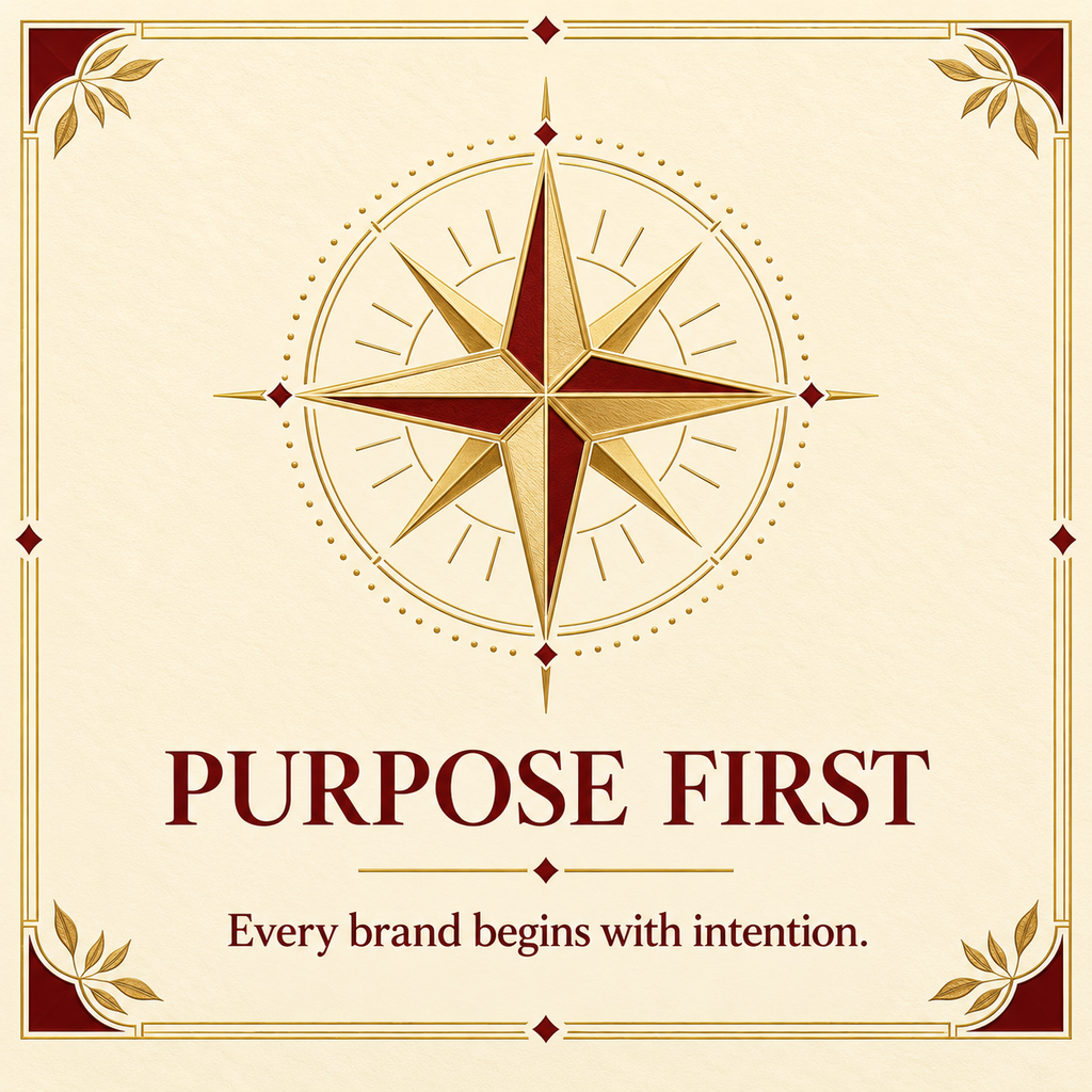 Purpose First — Every brand begins with intention.